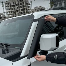 画像6: フロントピラーカバー プロテクター  ブラック (6)